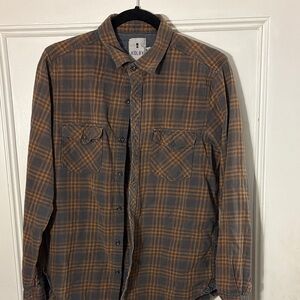 Men's Brown Plaid Shirt